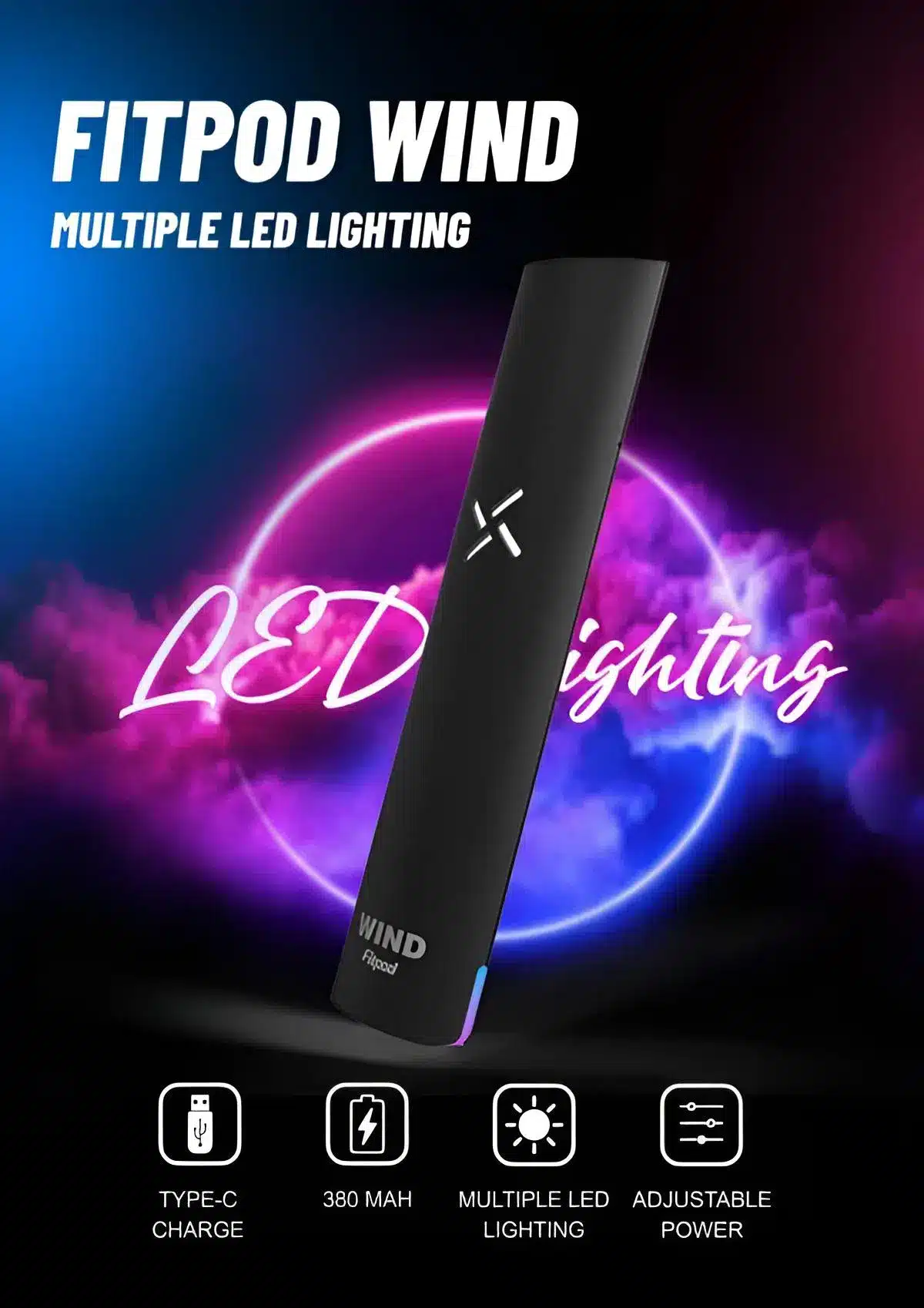 Fitpod Wind 氣流調節煙桿|四檔霧化模式|適配RELX一代·SP2·LANA|7-11到付 Fitpod Wind 氣流調節煙桿|四檔霧化模式|適配RELX一代·SP2·LANA|7-11到付:圖片 3